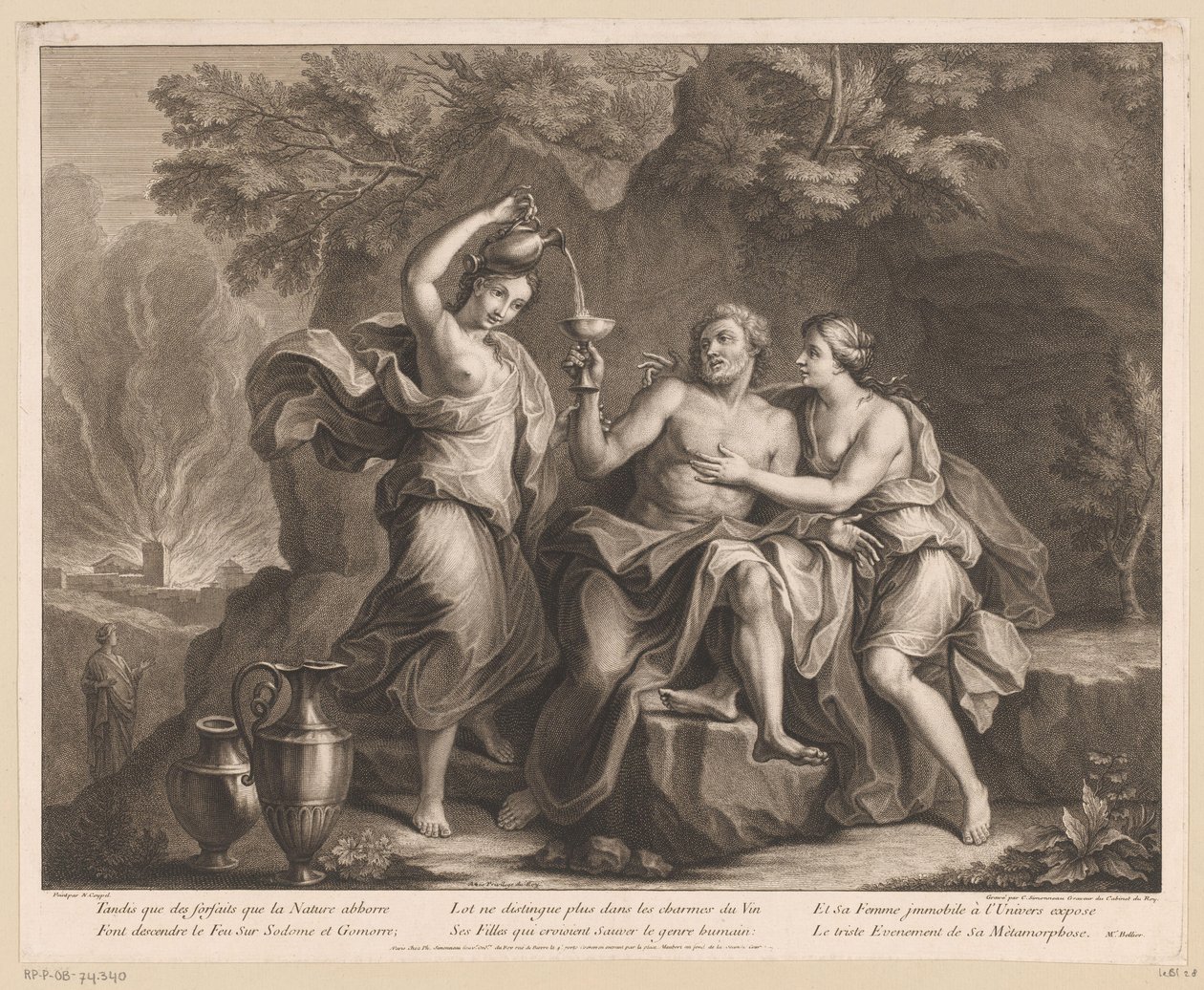 Lot og døtrene hans av Charles Louis Simonneau