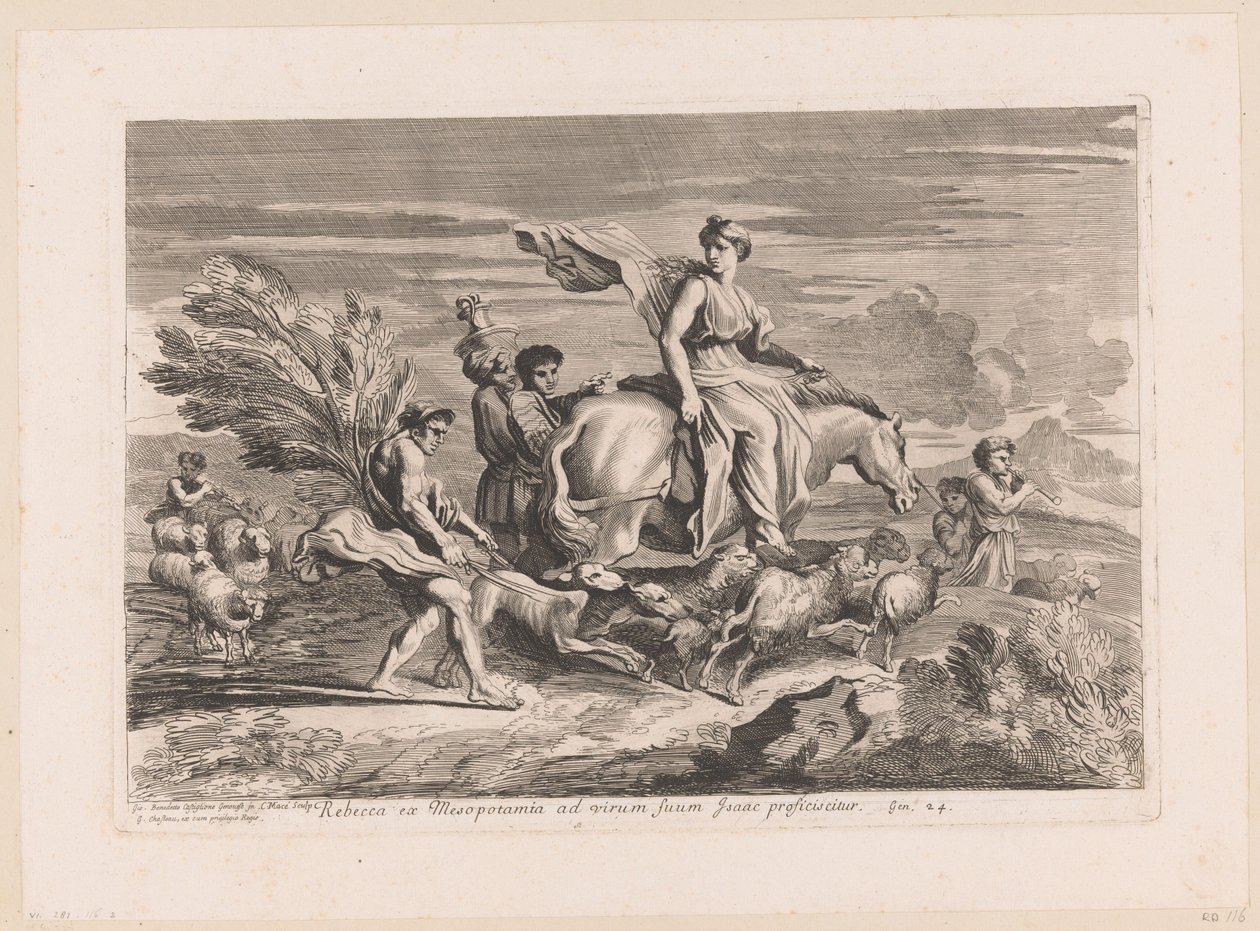 Rebecca forlater Mesopotamia av Charles Macé