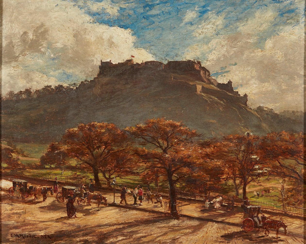 Edinburgh Castle (olje på lerret) av Charles Martin Hardie