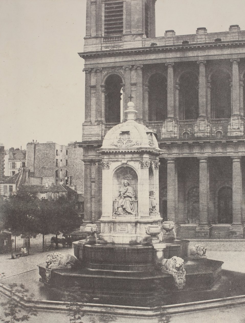 Fontene ved St. Sulpice, 1851. av Charles Marville