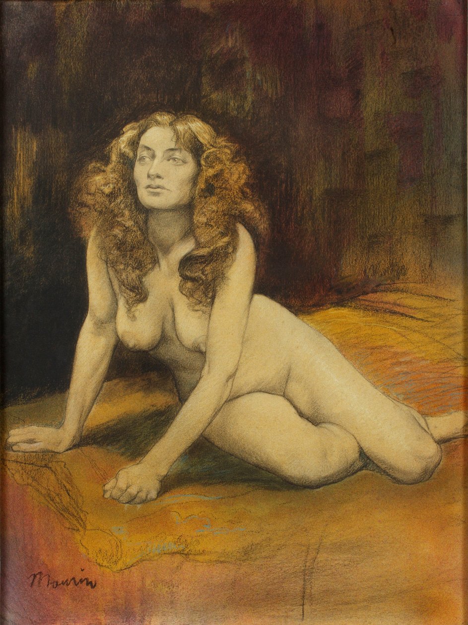 Liggende naken kvinne, ca. 1895. av Charles Maurin
