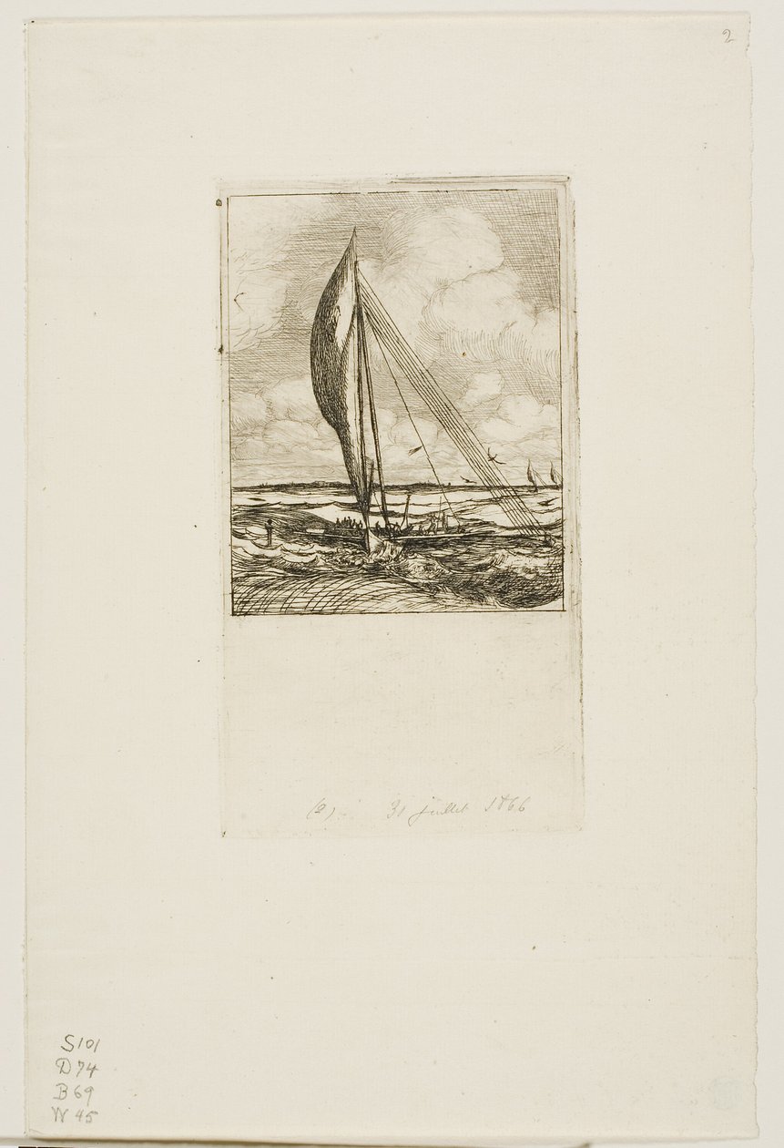 Swift-Sailing Proa, Mulgrave Archipelago, Oseania av Charles Meryon