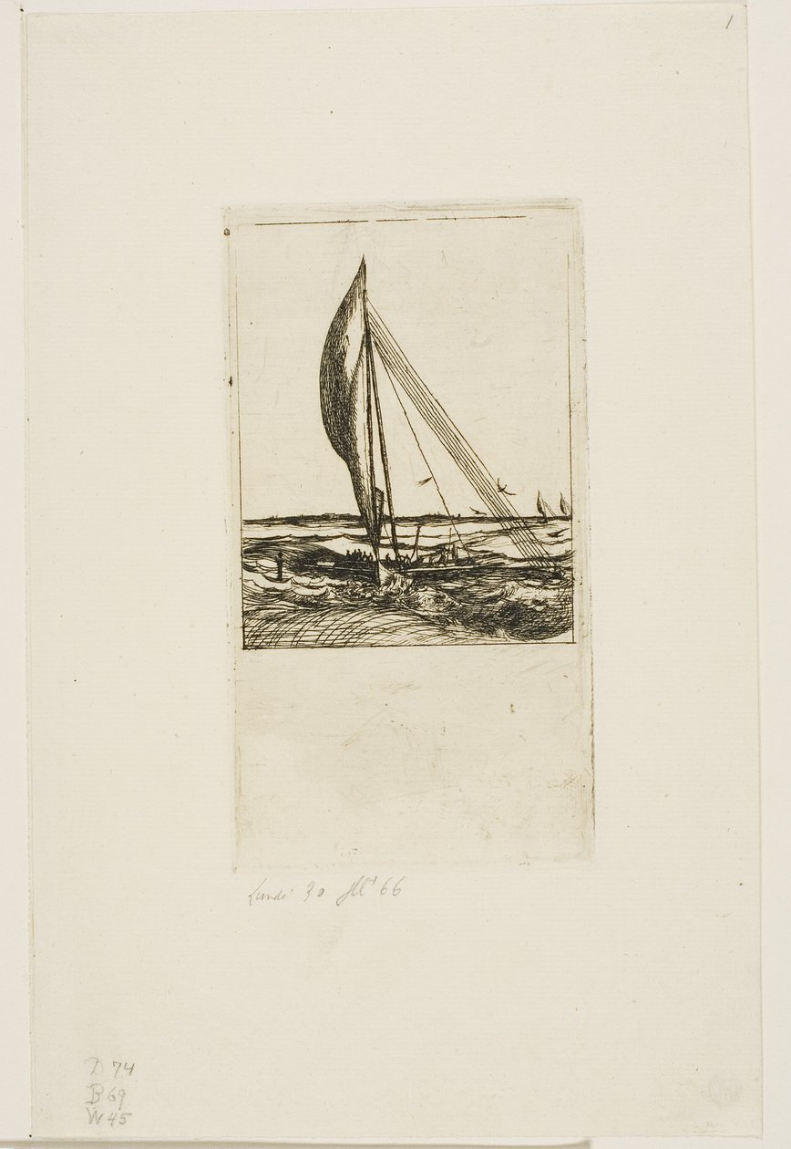 Swift-Sailing Proa, Mulgrave Archipelago, Oseania av Charles Meryon