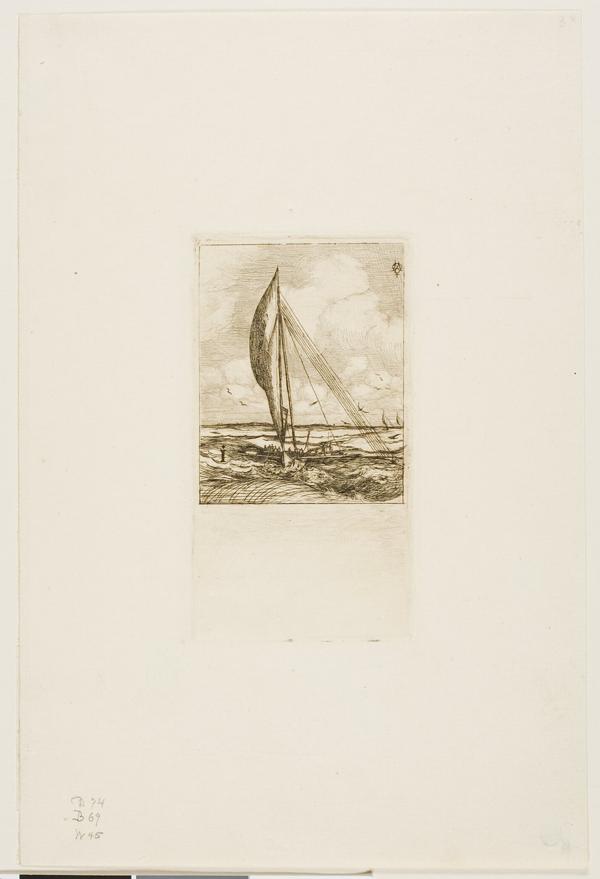 Swift-Sailing Proa, Mulgrave Archipelago, Oseania av Charles Meryon