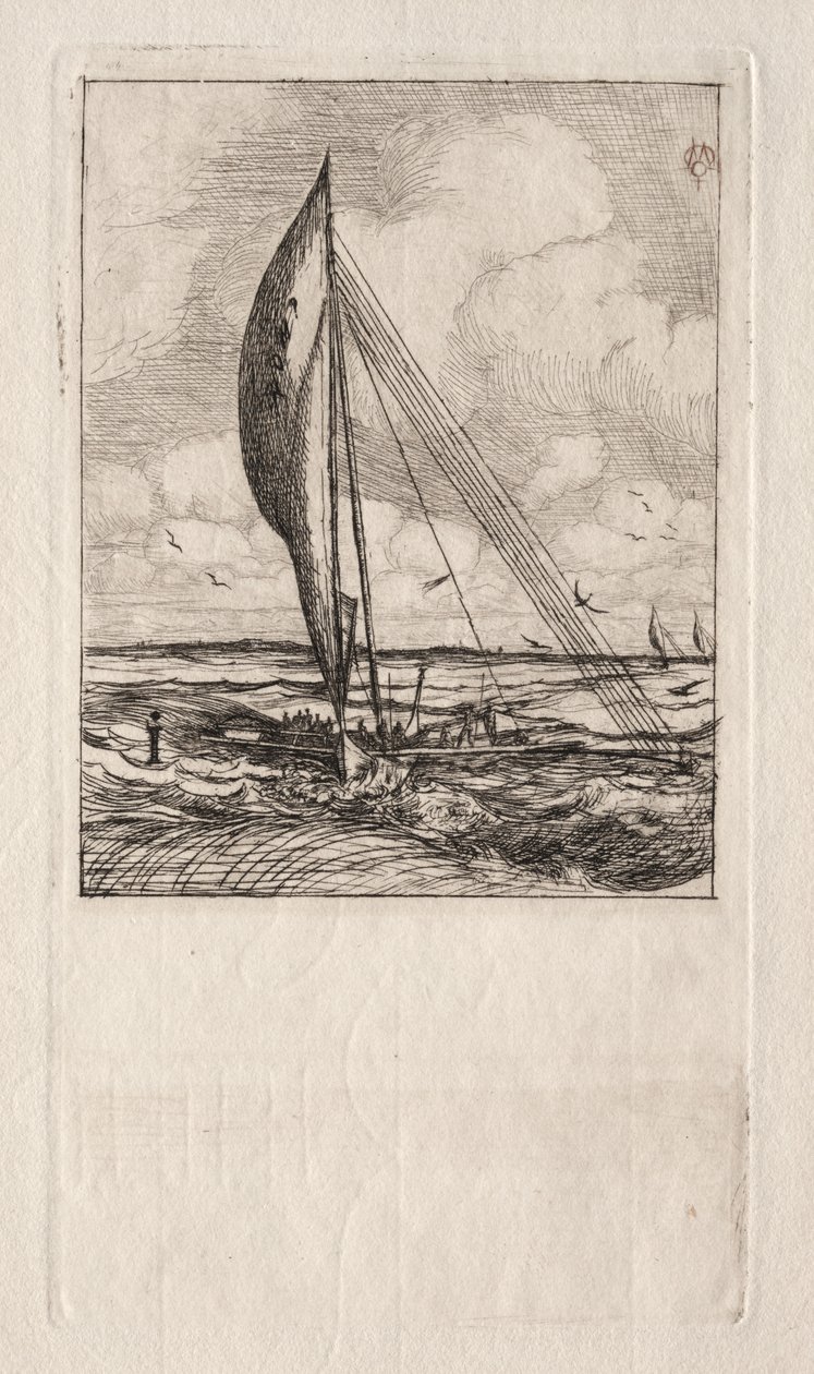 Swift Sailing Proa, Mulgrave Archipelago, Oseania av Charles Meryon