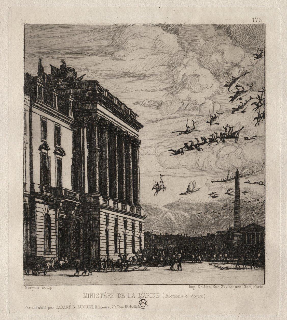 Admiralitetet, Paris, 1865. av Charles Meryon