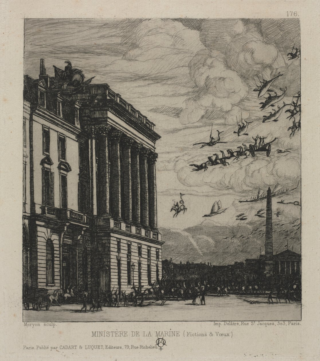 Admiralitetet, Paris, 1865. av Charles Meryon