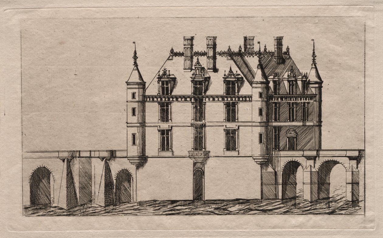 Chateau of Chenonceau av Charles Meryon