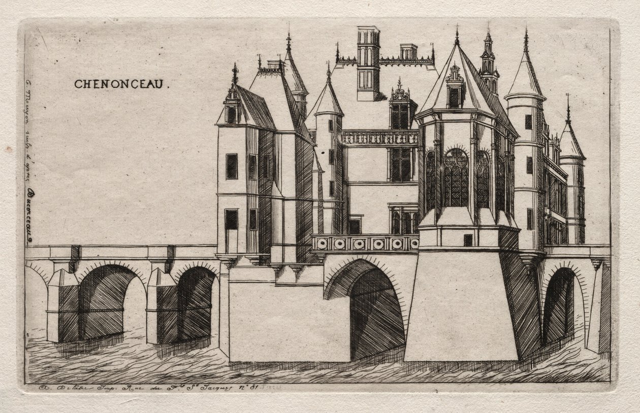 Chateau of Chenonceau, 1856. av Charles Meryon