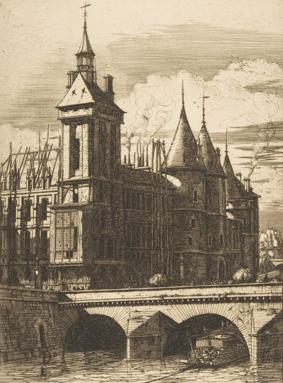 Klokketårnet, Paris, 1852. av Charles Meryon