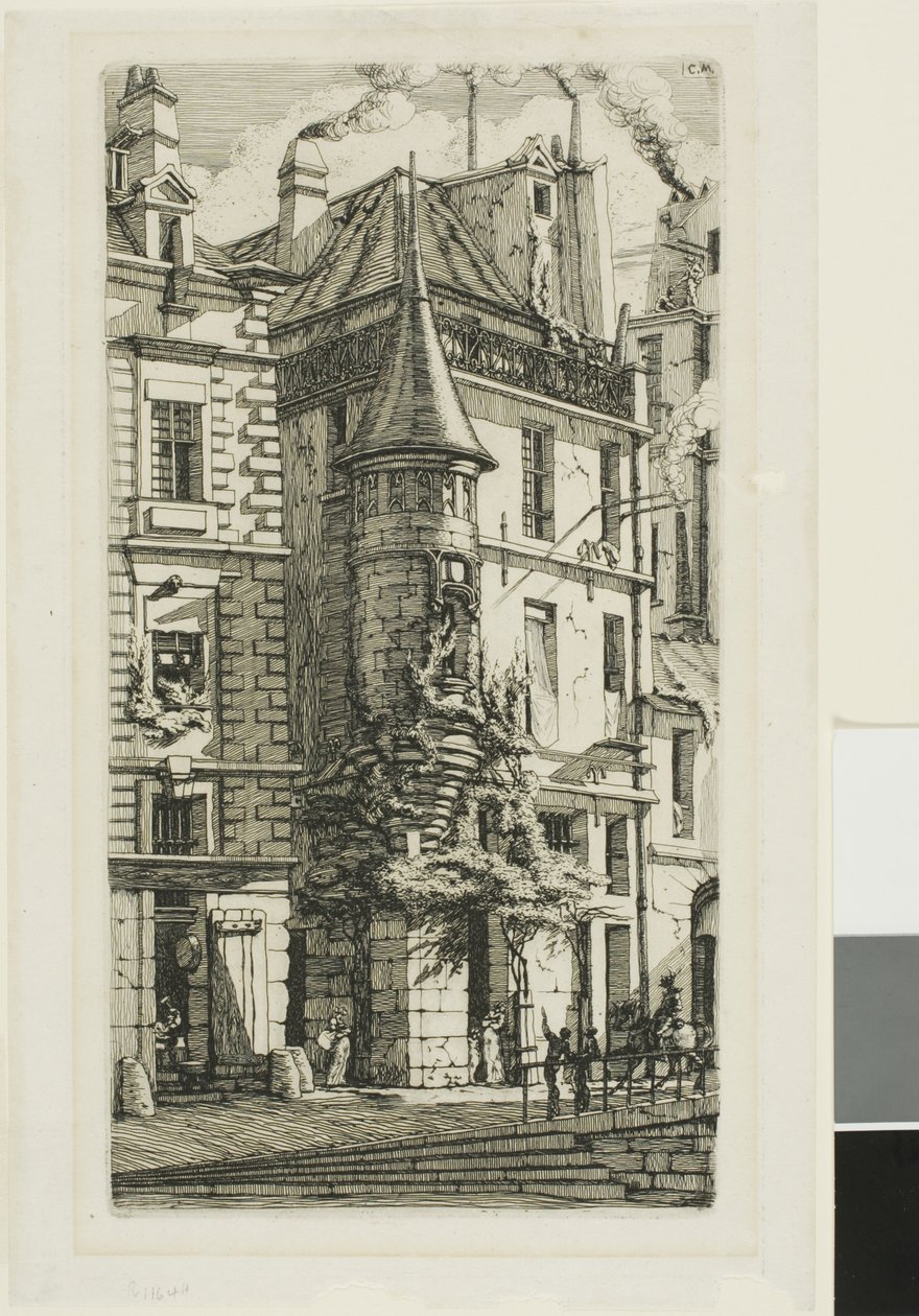 Turret av rue de la Tixeranderie. av Charles Meryon