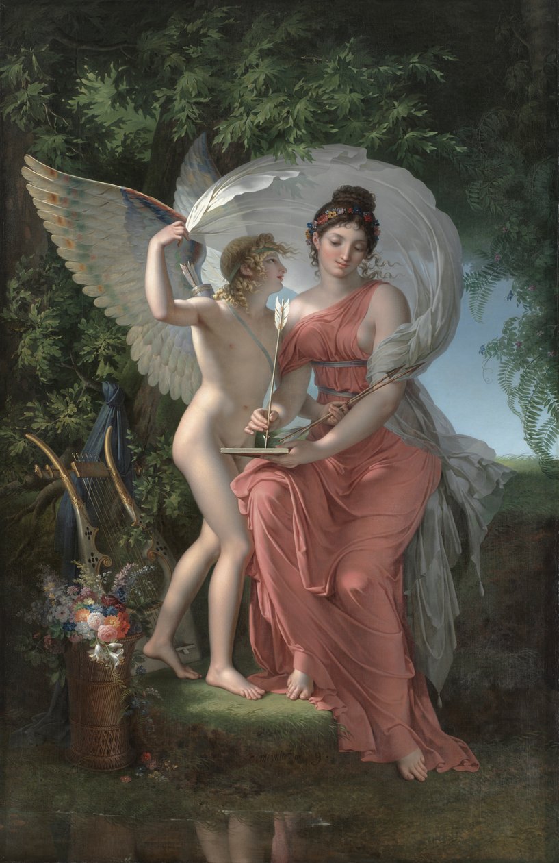 Erato, muse for lyrisk poesi av Charles Meynier