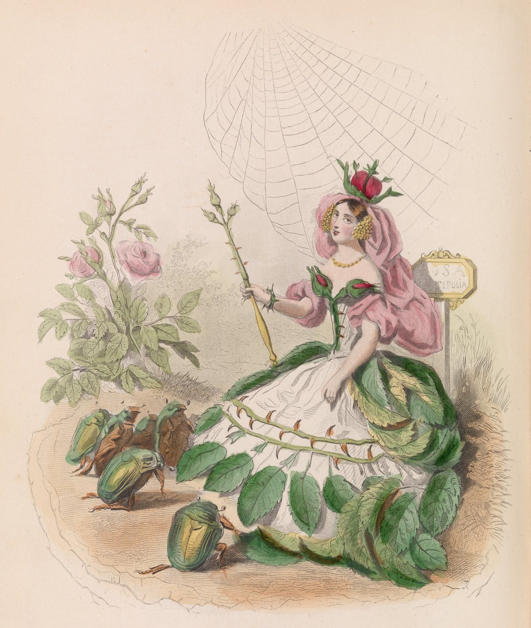 Animerte blomster, 1867. av Charles Michel Geoffroy