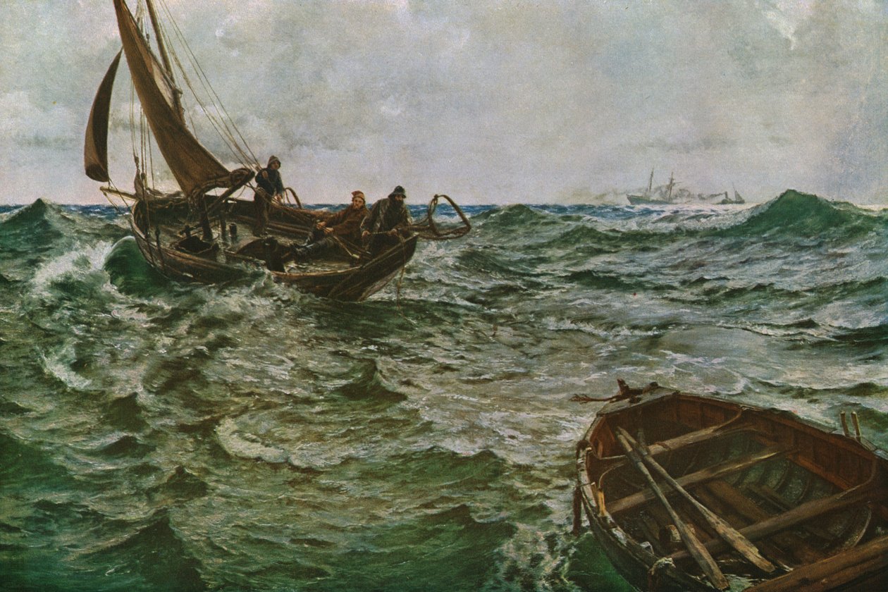 Adrift, c1890, c1930. av Charles Napier Hemy