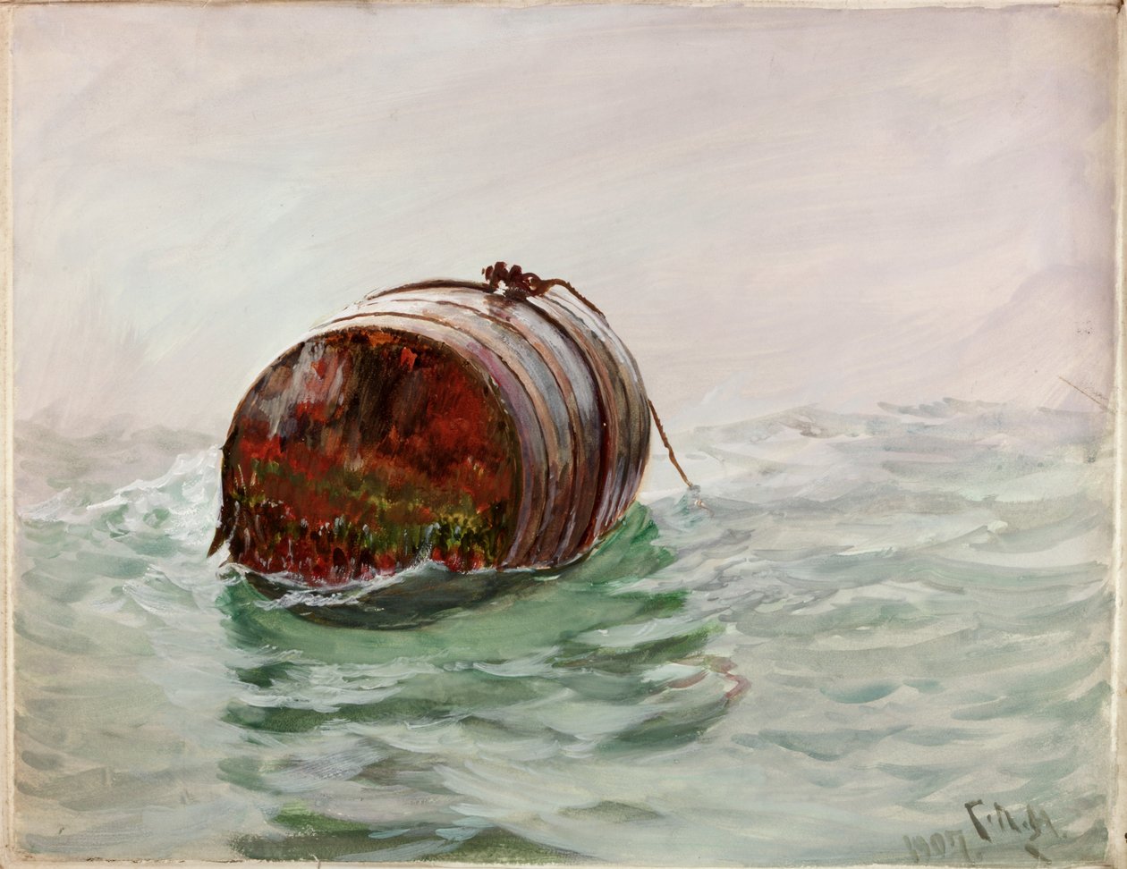 Bøye (kroppsfarge og akvarell på papir) av Charles Napier Hemy