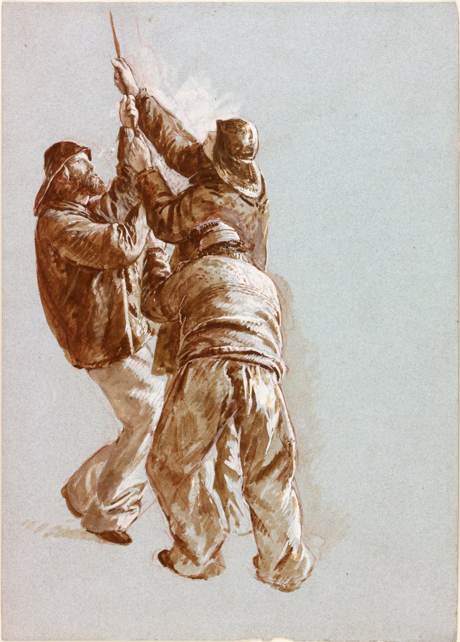 Fiskere som drar et tau (kroppsfarge) av Charles Napier Hemy