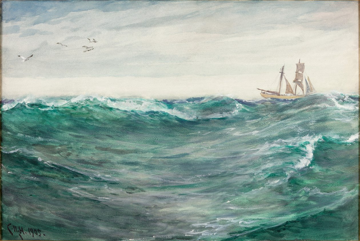 Av Fowey; Vind vestlig av Charles Napier Hemy