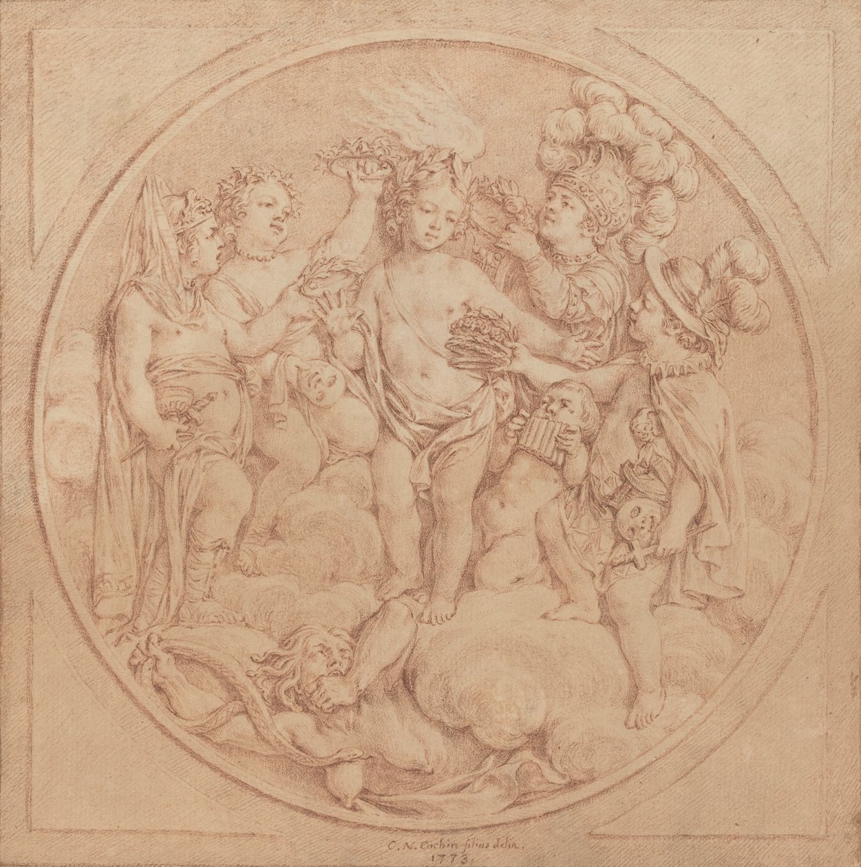 Allegory of Fame av Charles Nicolas Cochin II