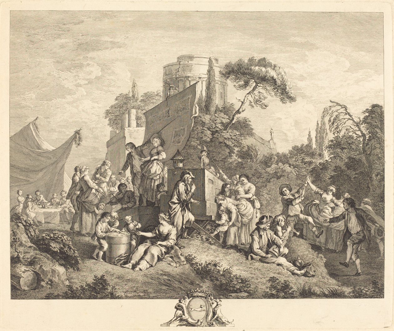 Landsbymesse av Charles Nicolas Cochin I after François Boucher