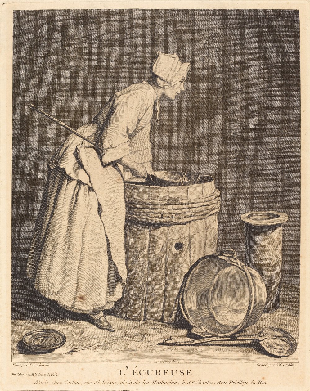 Ekornet av Charles Nicolas Cochin I after Jean Siméon Chardin