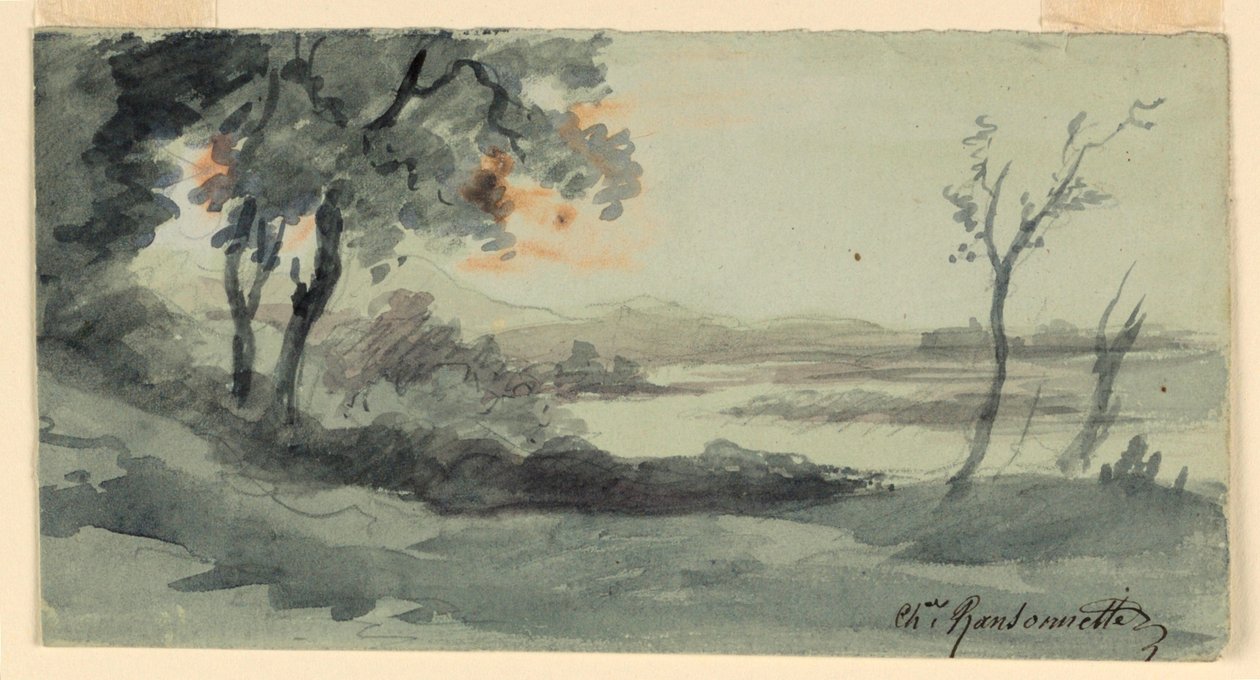 Seinebredden av Charles Nicolas Ransonnette