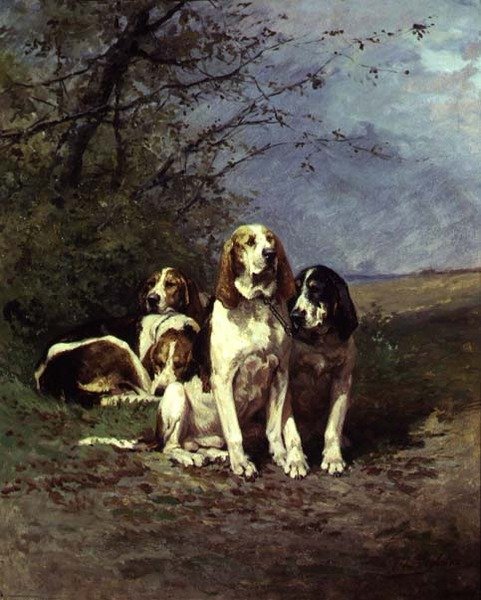 Hunder hviler (panel) av Charles Oliver de Penne