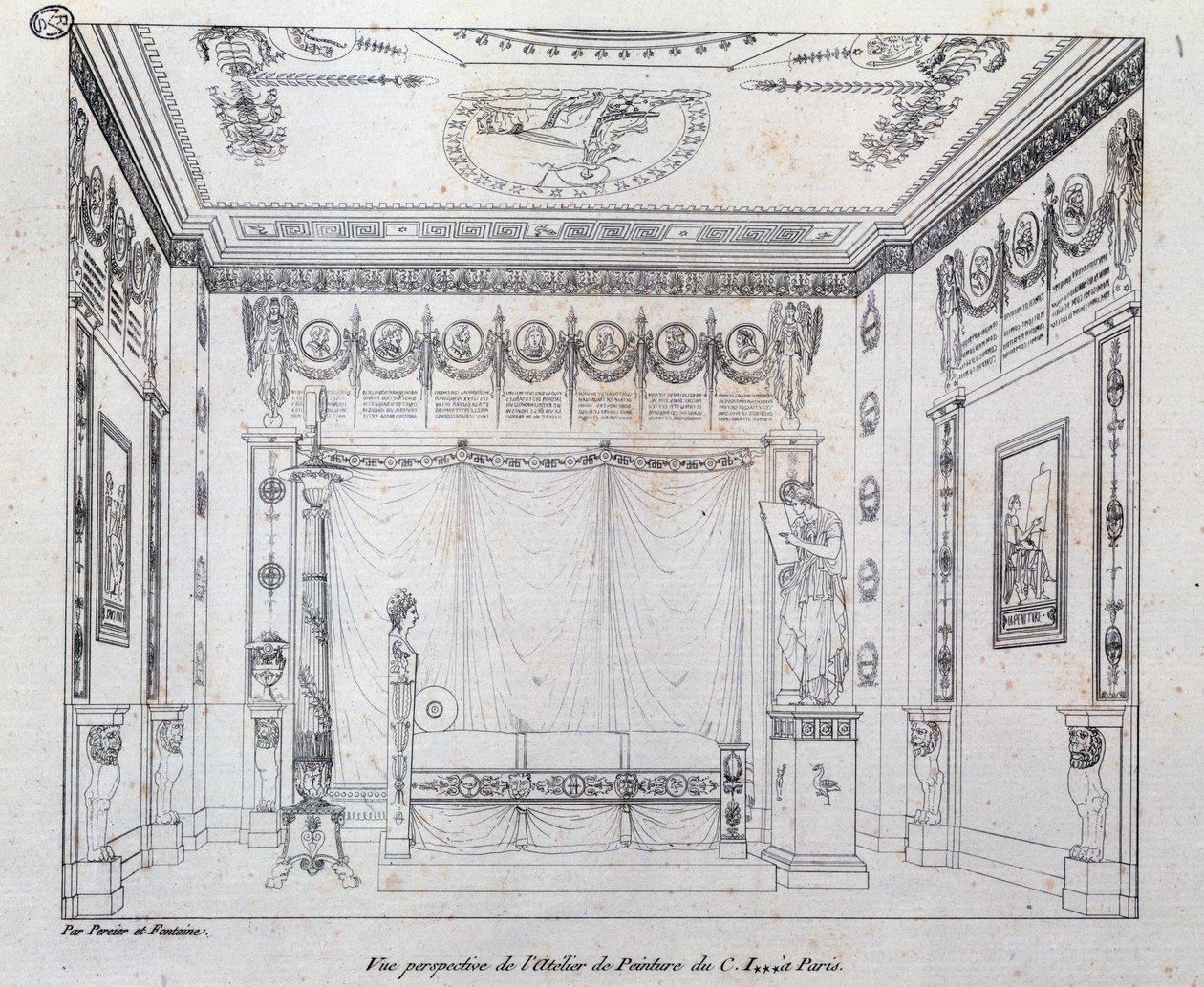 Malerstudio for CI av Charles Percier