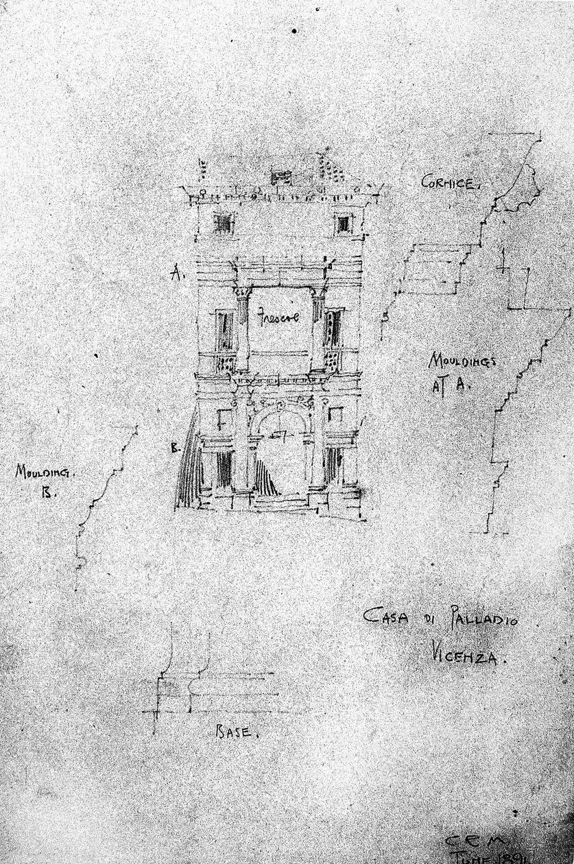 Palladios hus, Vicenza, 1891 av Charles Rennie Mackintosh