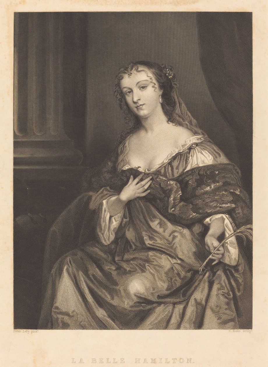 Den vakre Hamilton av Charles Rolls after Sir Peter Lely