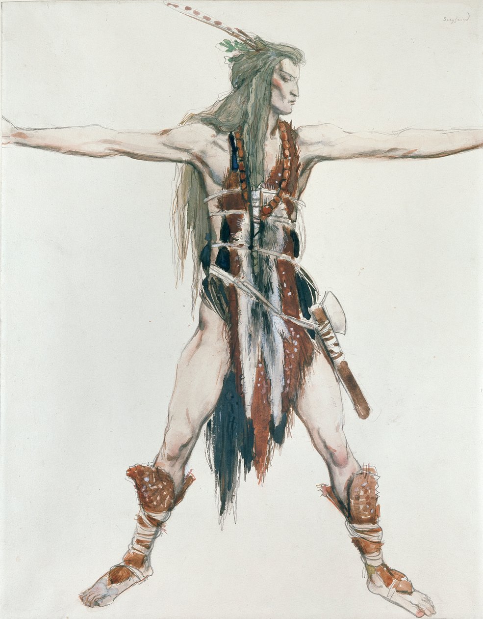 Kostymedesign for Siegfried, c1850-1880 av Charles S Ricketts