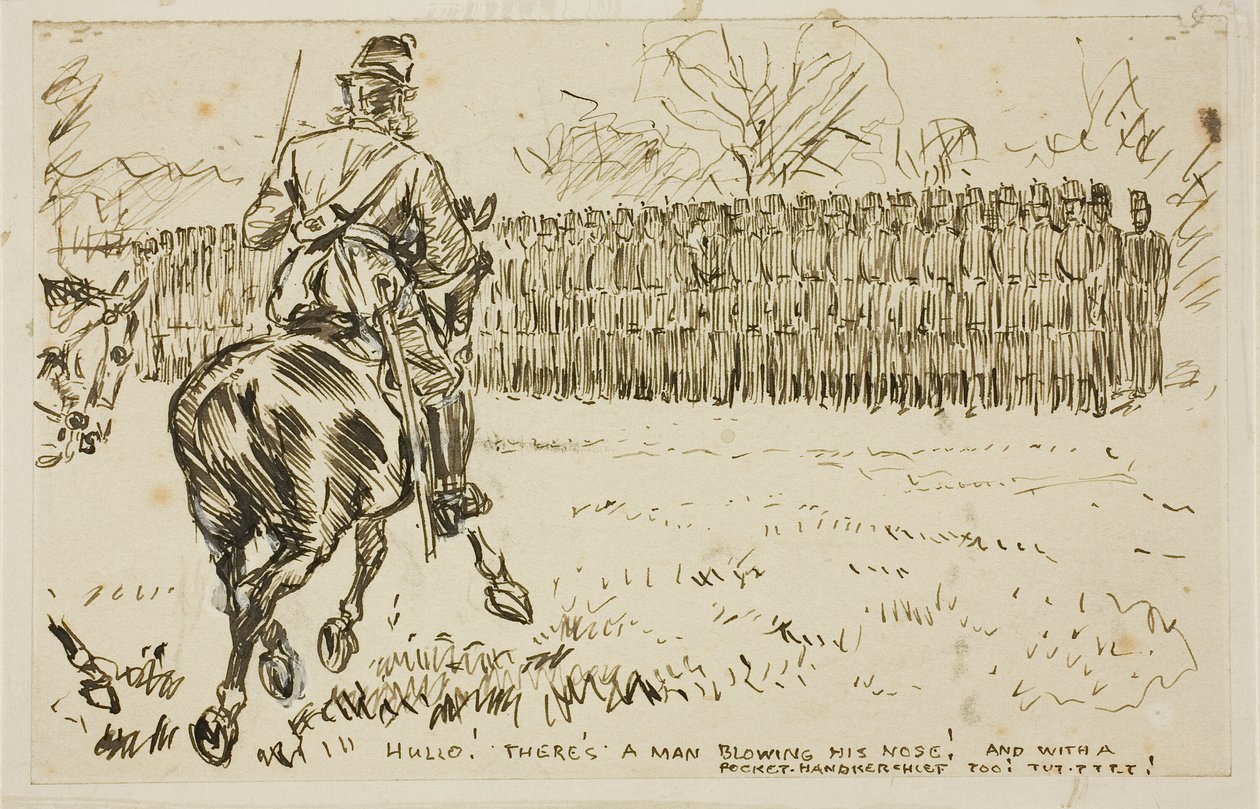 En militær inspeksjon av Charles Samuel Keene