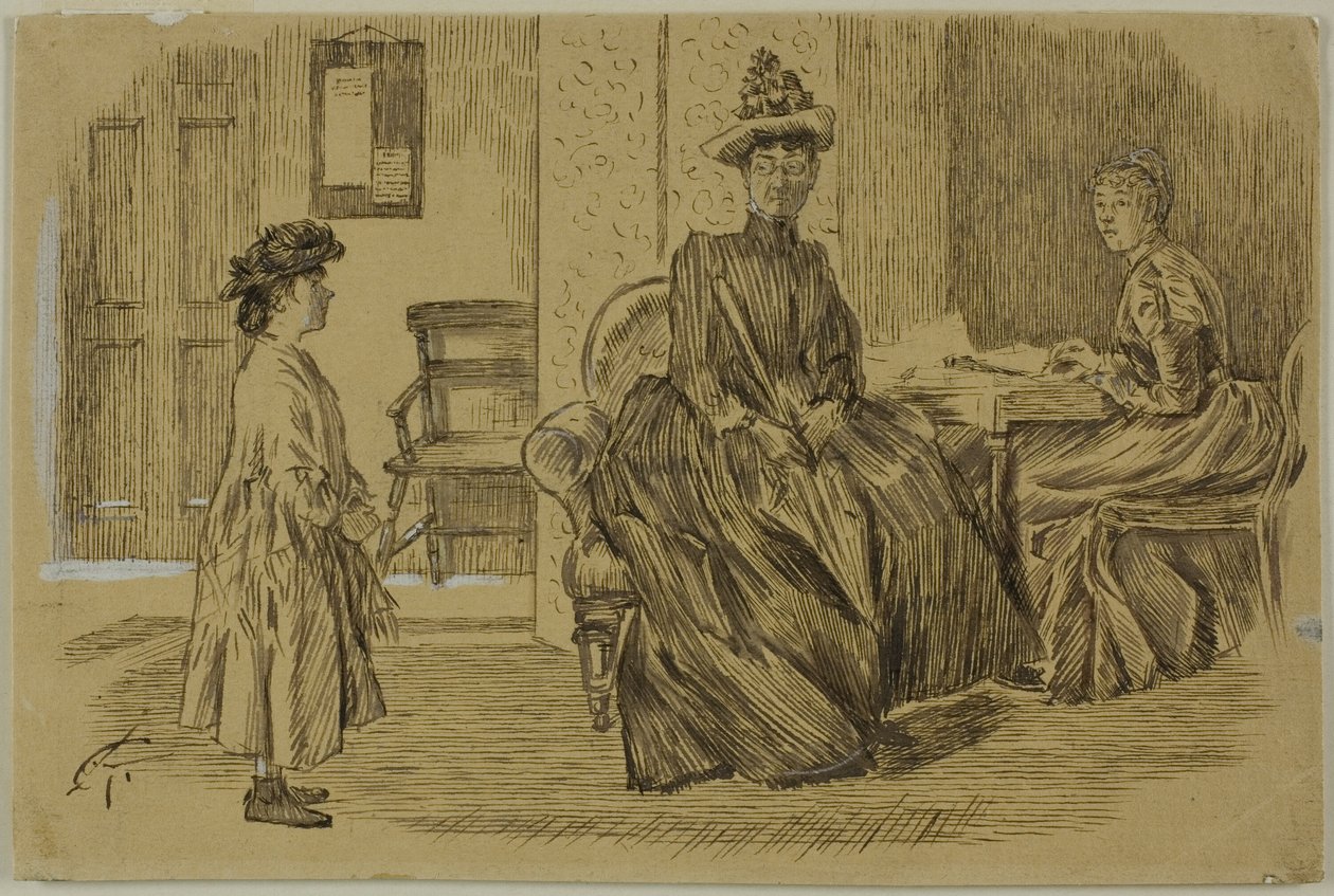 På Arbeidskontoret av Charles Samuel Keene