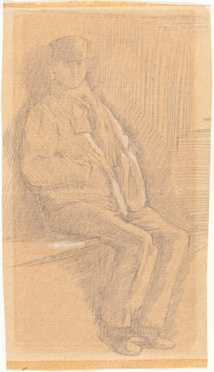 Sittende mann av Charles Samuel Keene
