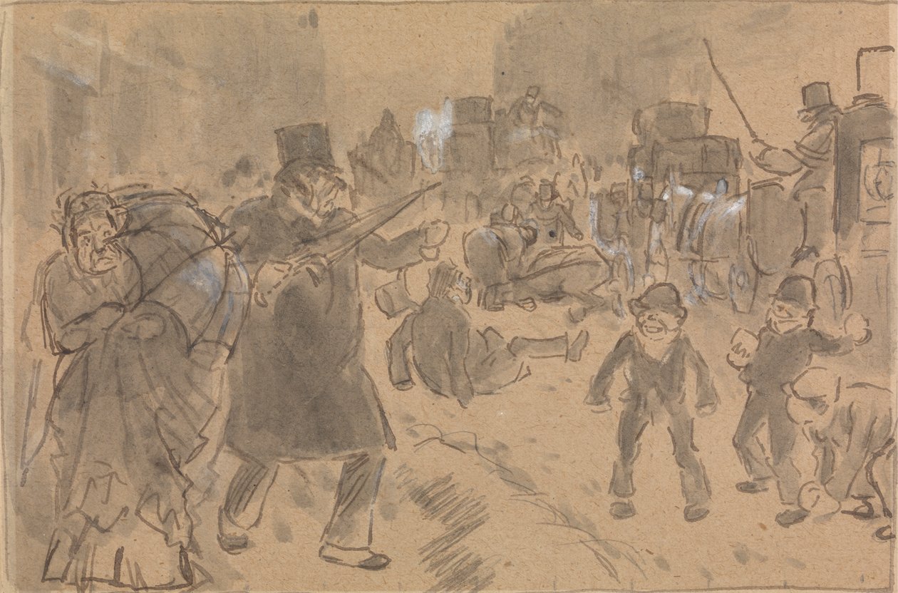 Gatescene av Charles Samuel Keene