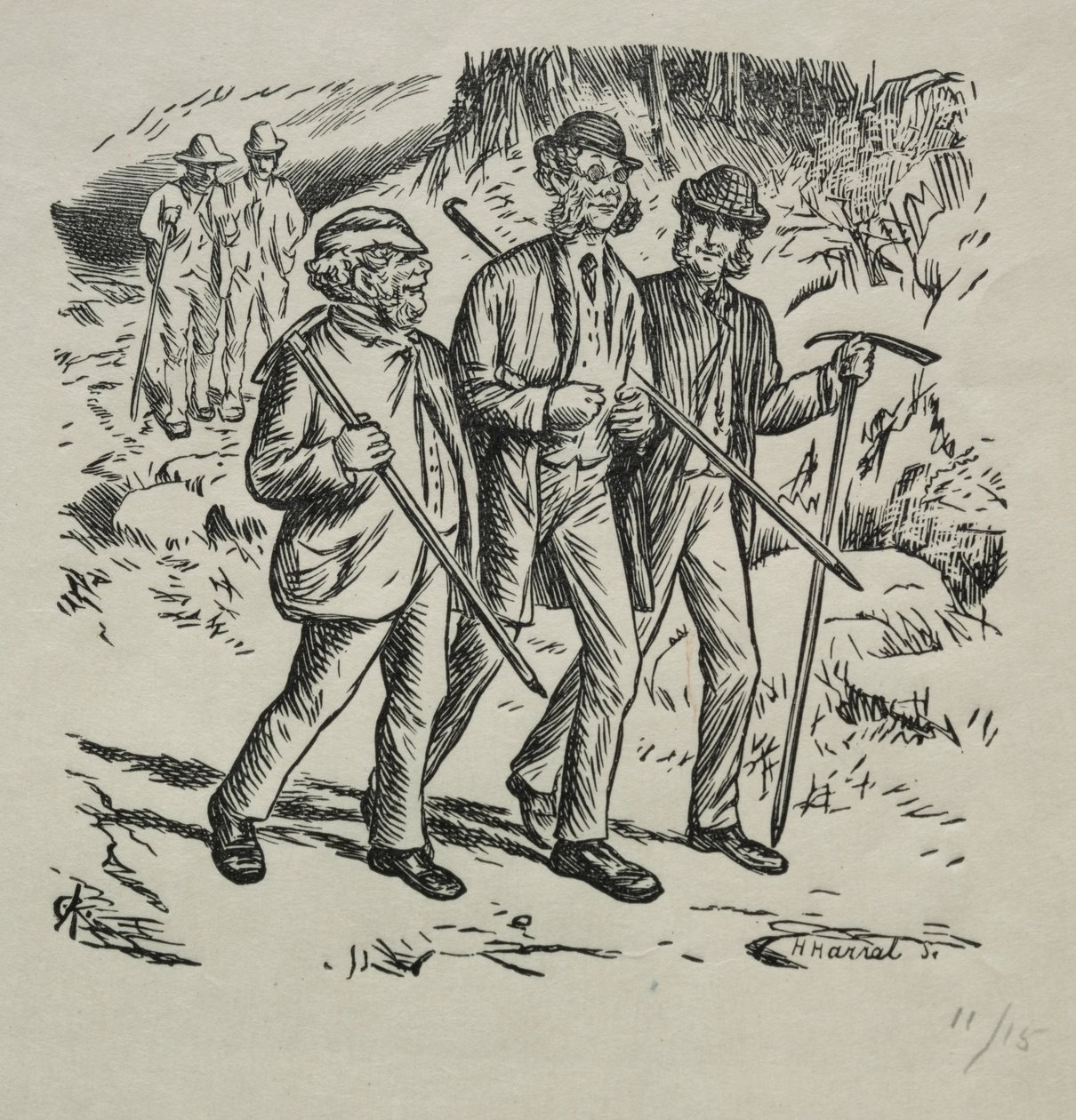 De tre navnene, 1869. av Charles Samuel Keene