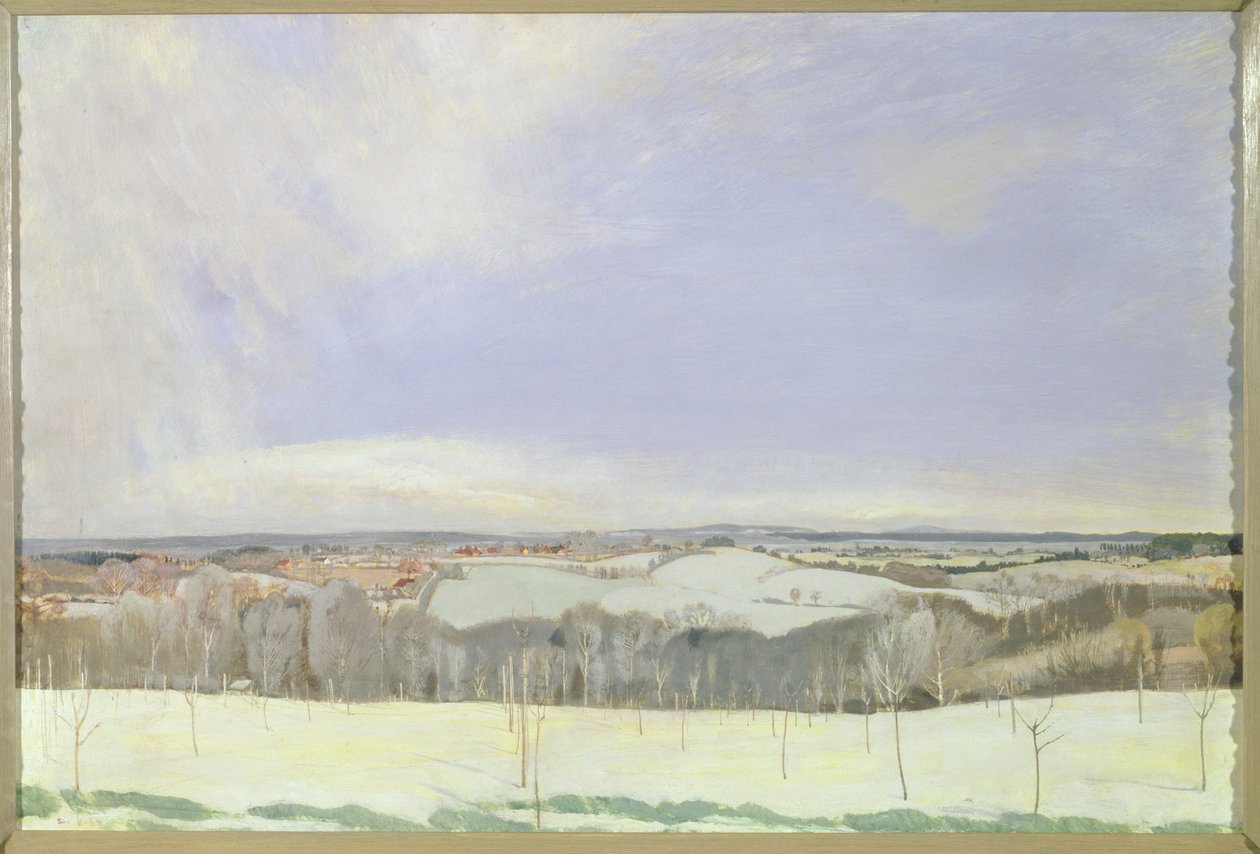 The Weald Winter, (tempera på panel) av Charles Sims