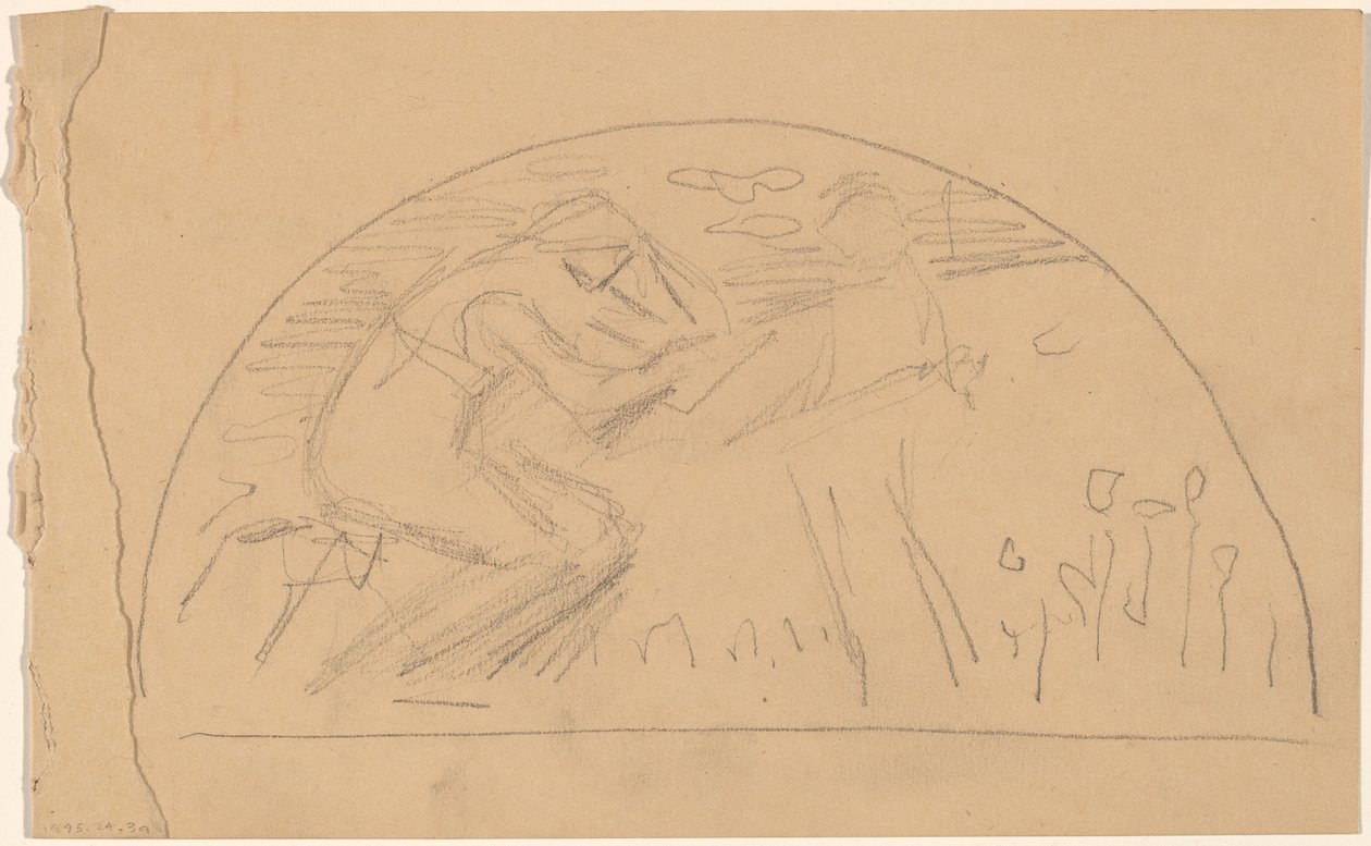 Studie for en Lunette [recto] av Charles Sprague Pearce