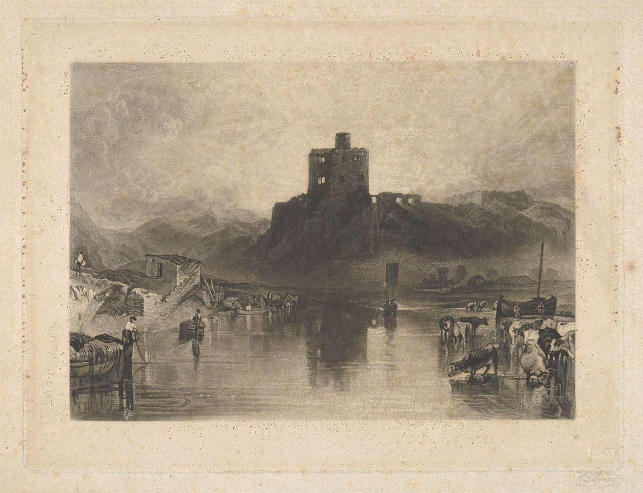 Norham Castle, ved elven Tweed av Charles Turner