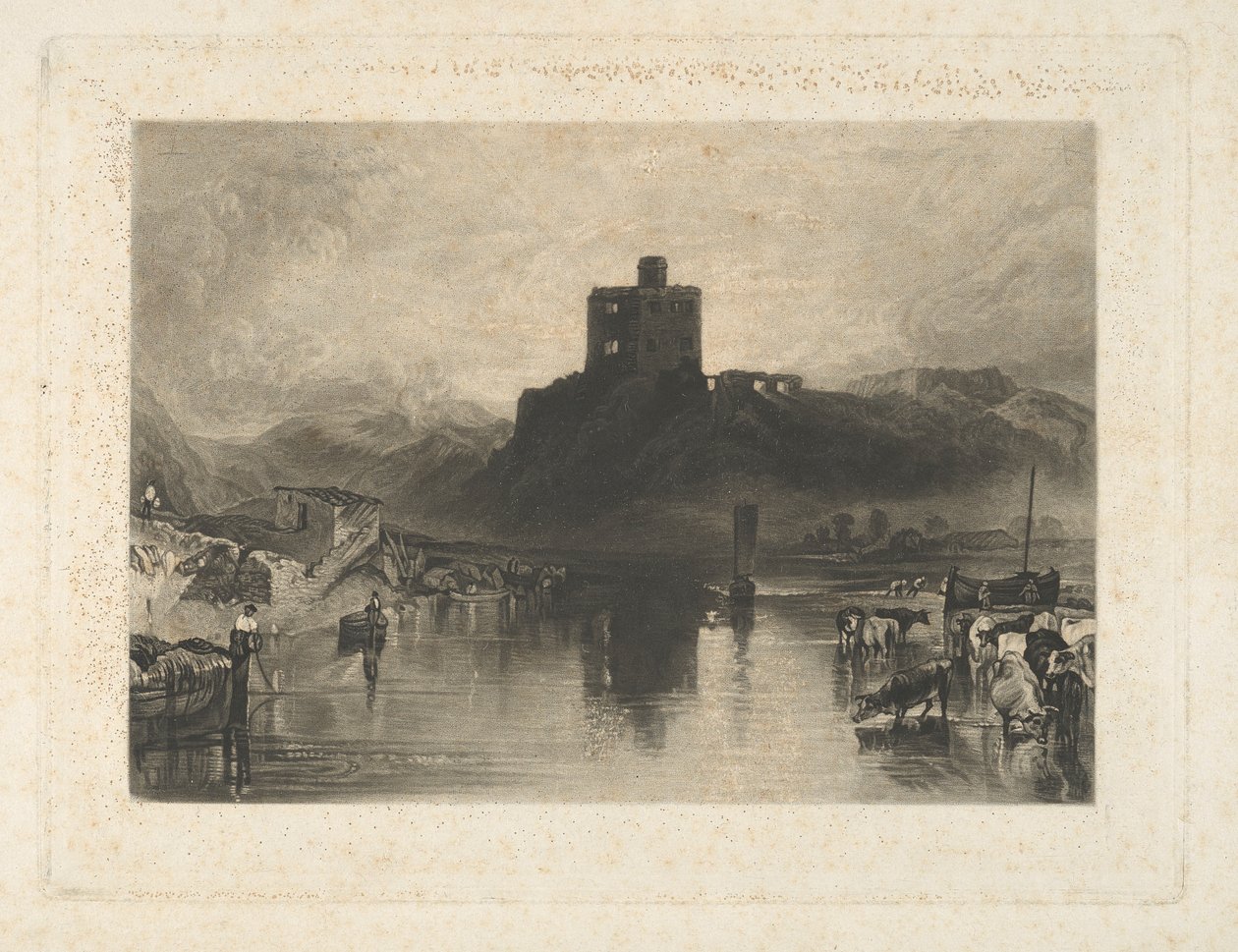 Norham Castle, ved elven Tweed av Charles Turner
