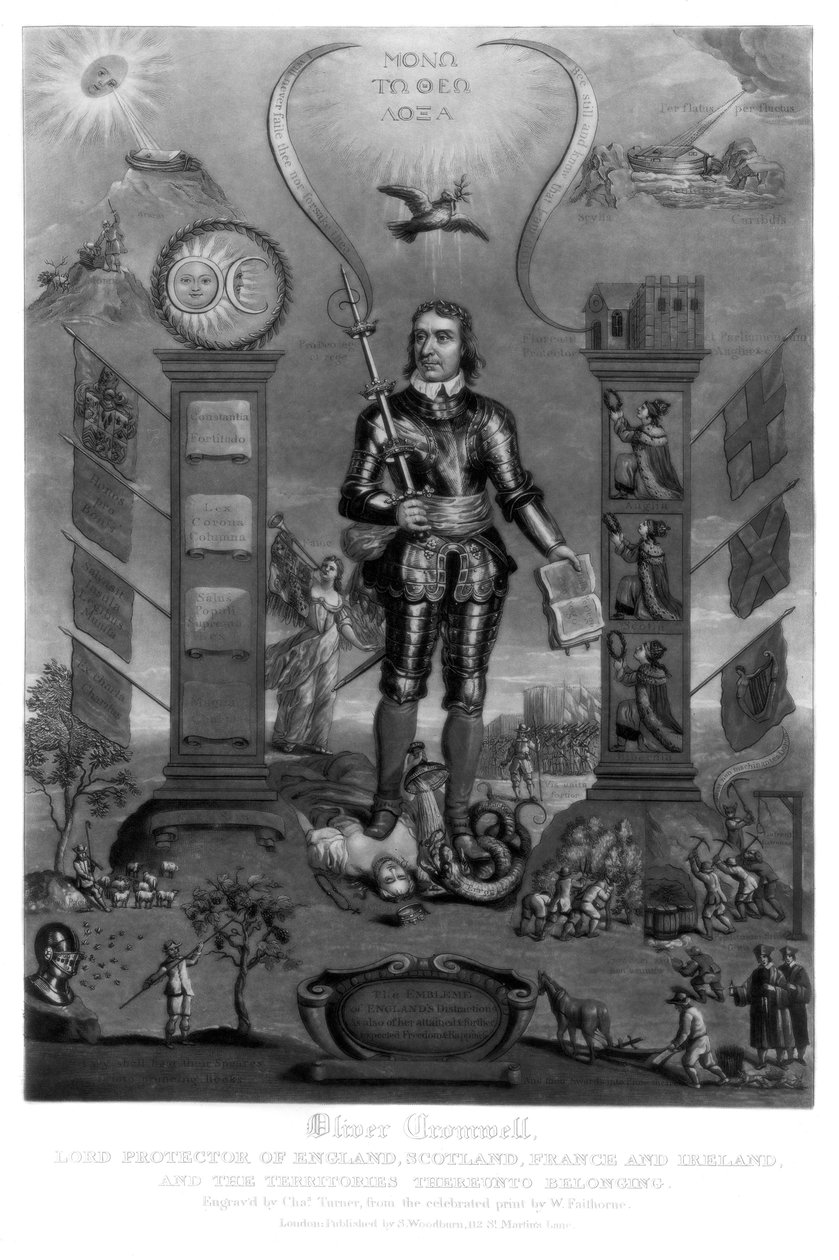 Oliver Cromwell , engelsk soldat og statsmann, 1816. av Charles Turner