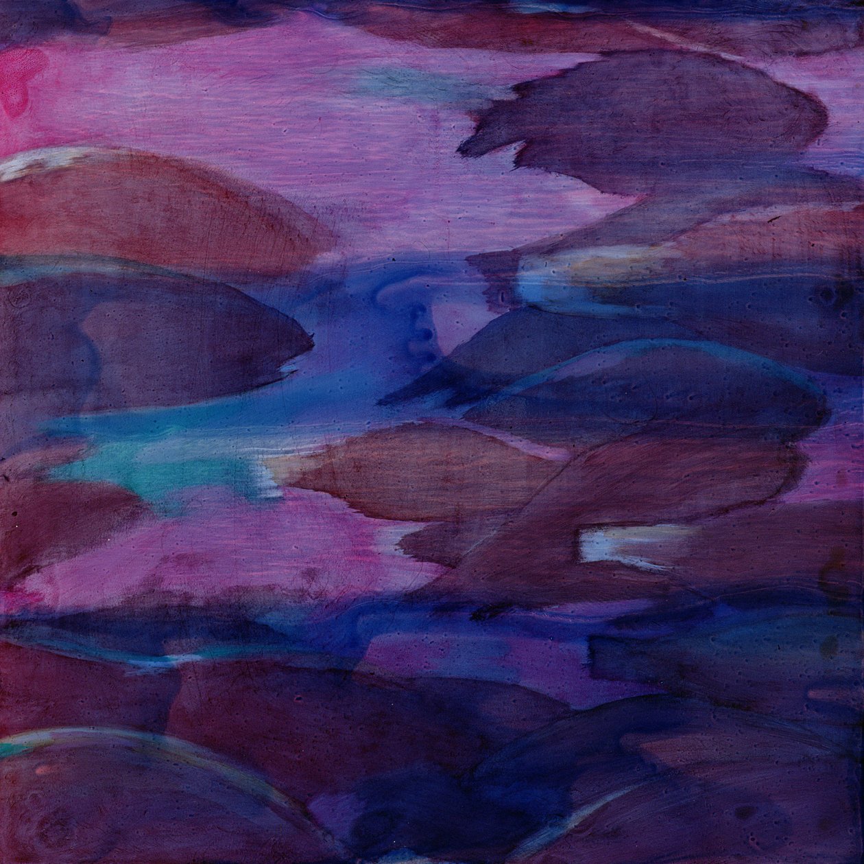 Purple Parrots VI, 2000 (olje på gesso) av Charlotte Johnstone