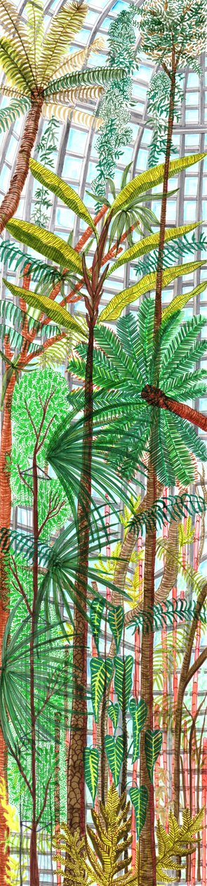 Botanisk hage, 2017 (penselpenner) av Charlotte Orr