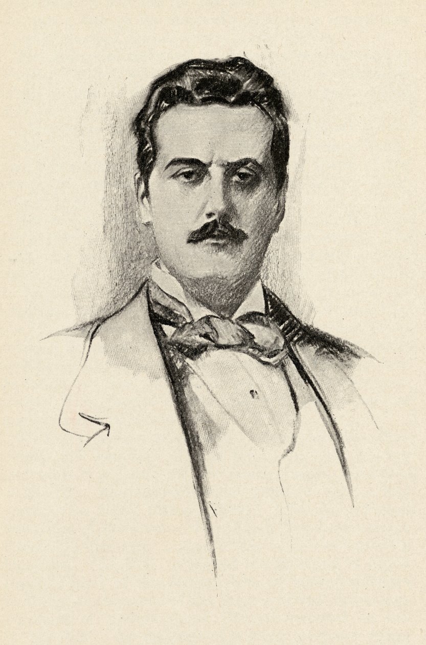 Giacomo Puccini (1858-1924) illustrasjon fra 