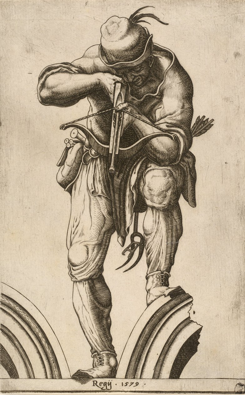 En bueskytter som skyter en armbrøst, 1579. av Cherubino Alberti