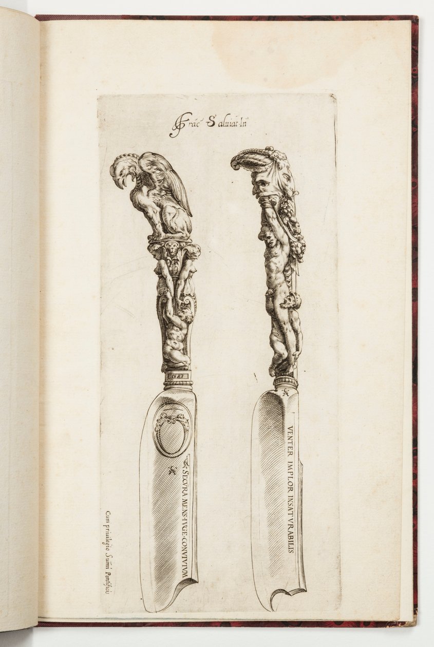 Design for to knivhåndtak av Cherubino Alberti