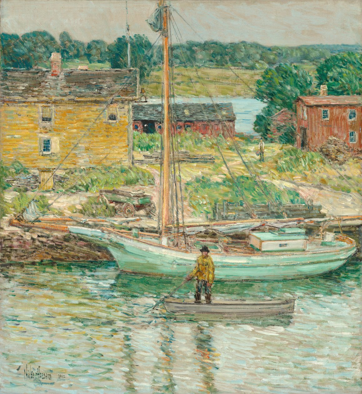 Oyster Sloop, Cos Cob av Childe Hassam