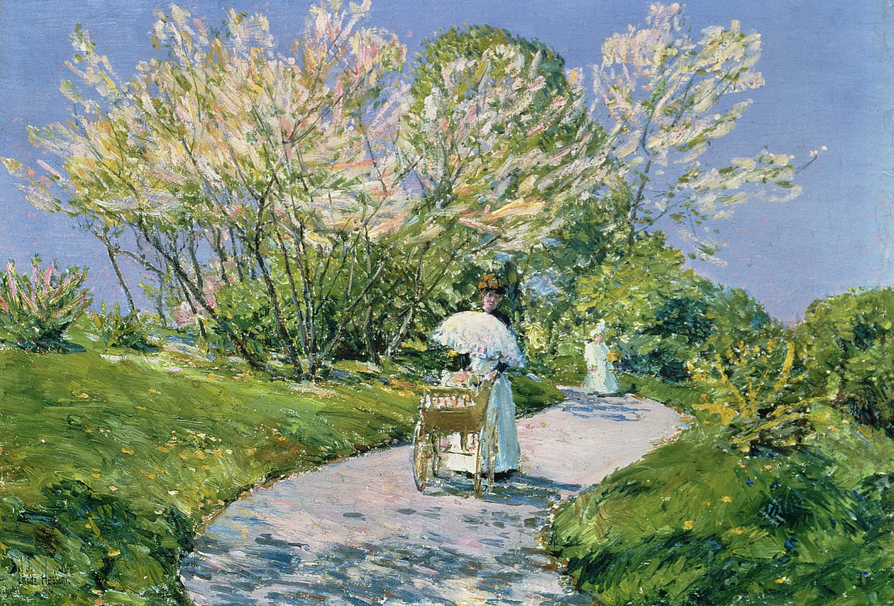 A Walk in the Park (olje) av Childe Frederick Hassam