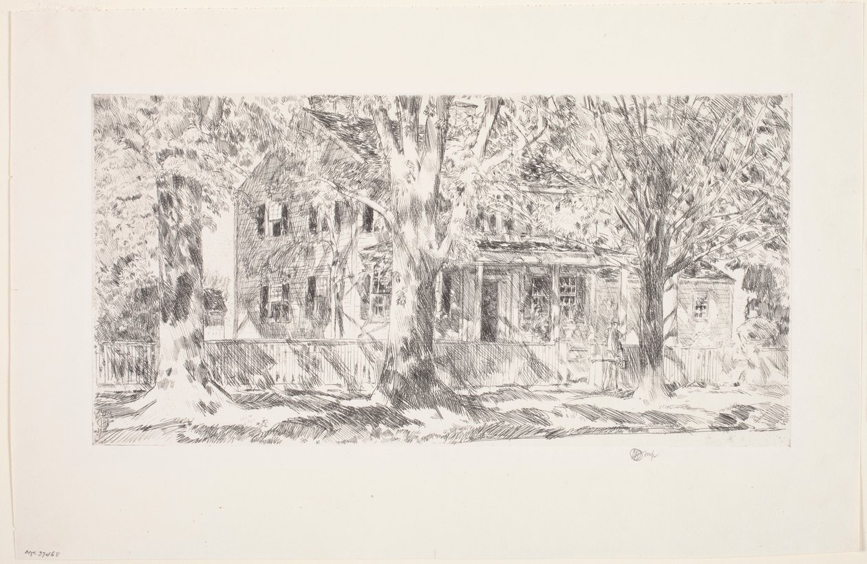 Hus på Main Street, East Hampton av Childe Frederick Hassam