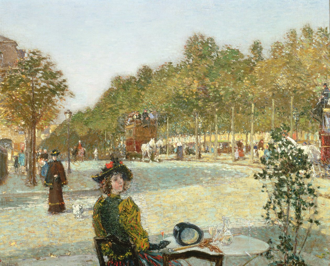 September Sunlight, Paris (olje på lerret) av Childe Frederick Hassam