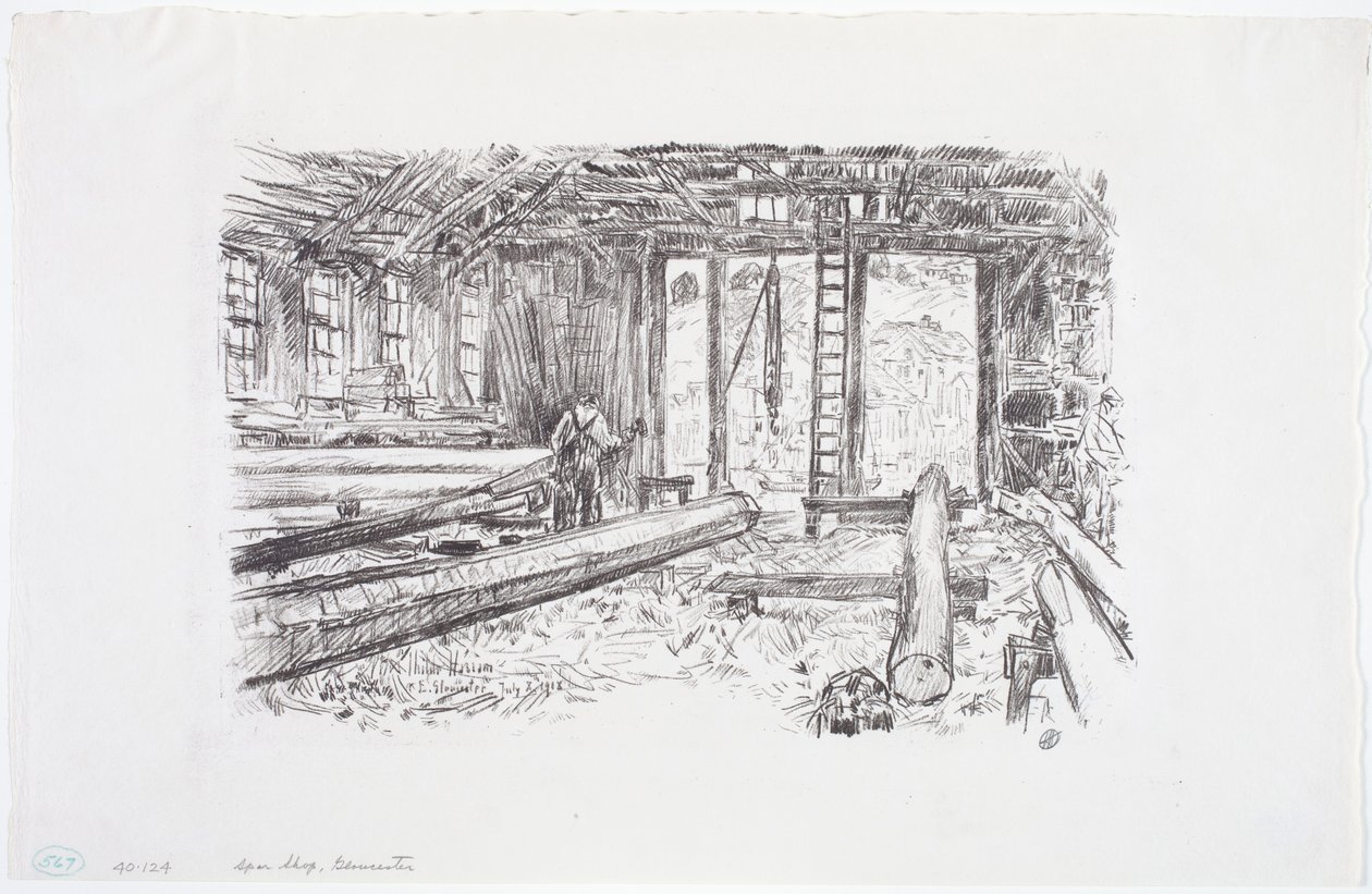 Spar Shop, Gloucester av Childe Frederick Hassam